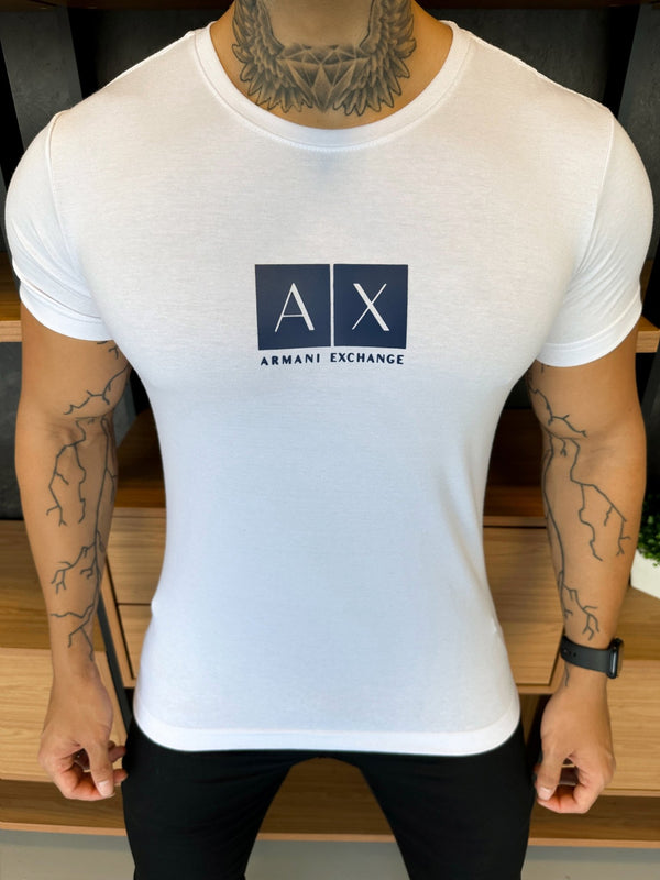 Camiseta AX Branca Logo Central