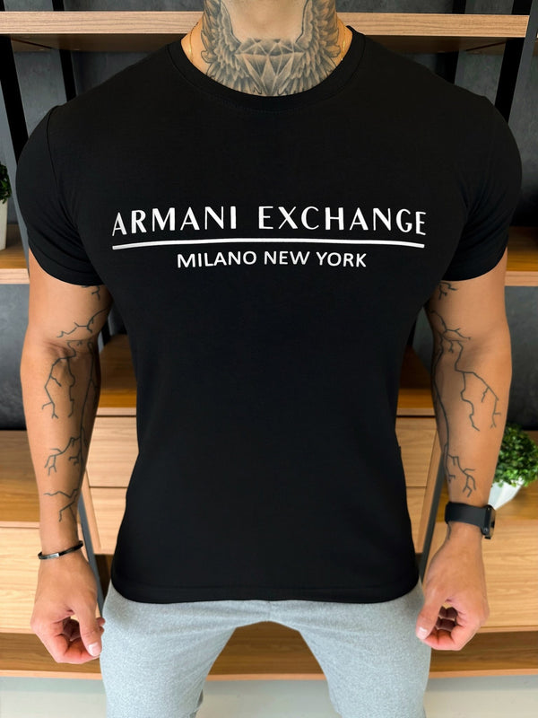 Camiseta AX New York Preta Escrita Central