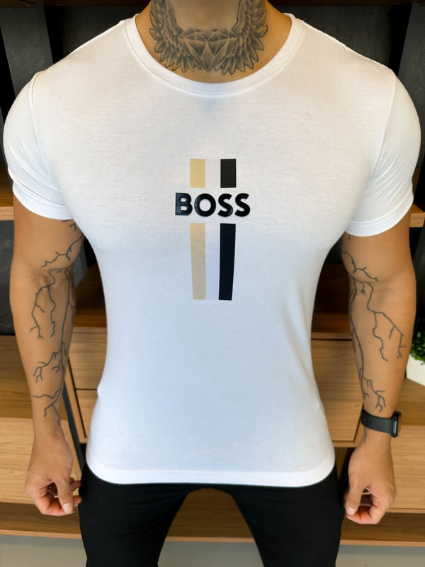 Camiseta HBOSS Branca Logo Central