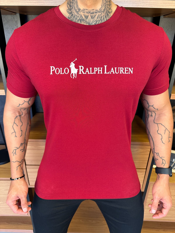 Camiseta Ralph. Bordô Escrita Central