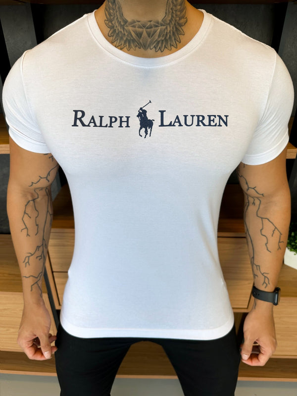 Camiseta Ralph. Branca Escrita Central