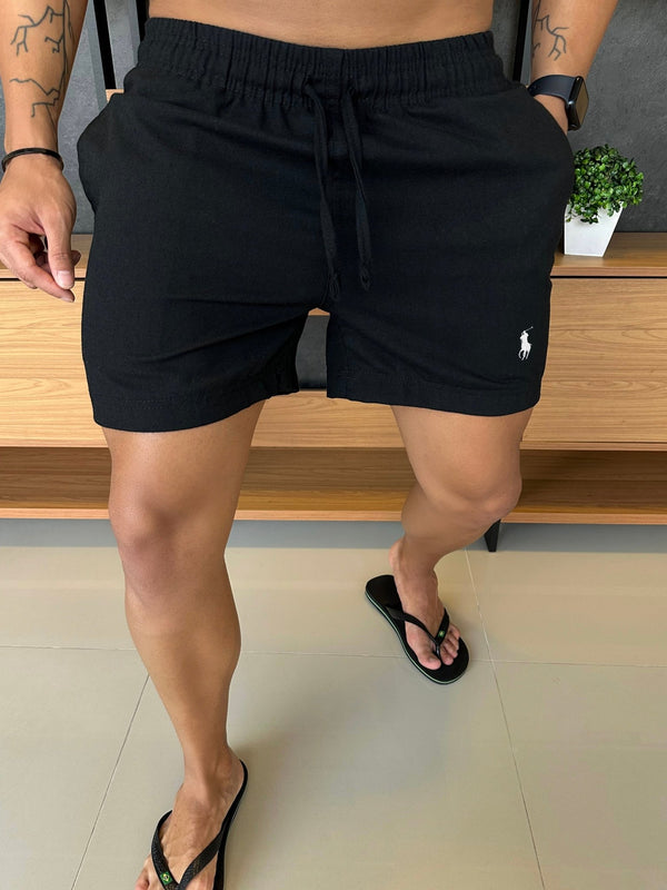 Short Linho Polo Ralph Preto